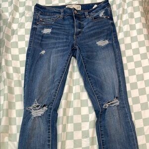 Women's Blue Distressed Jeans